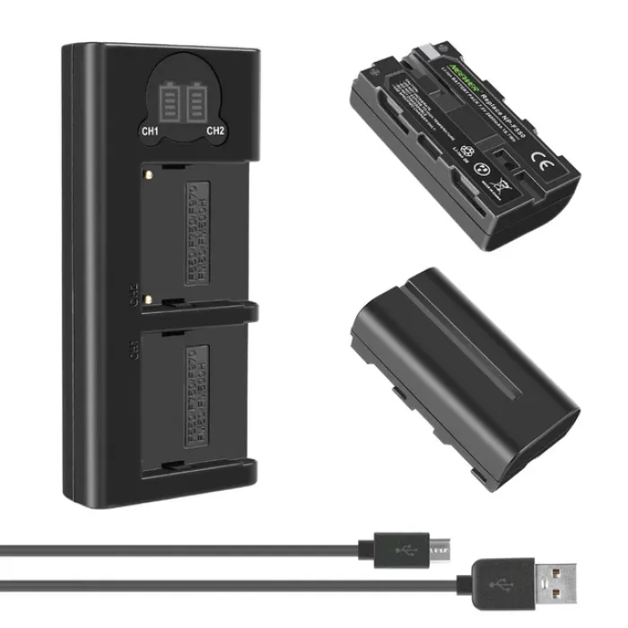 Neewer NP-F550 2-li Batareya və İkili Şarj Adapter Dəsti — Bakı