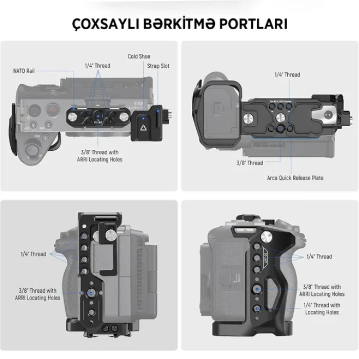 Neewer Sony FX3 / FX30 Kamera Qəfəsi (HDMI Tutacaq ilə) — Elektronika, Bakı (2)