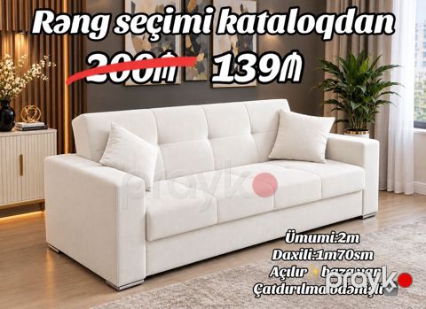 Mebel: Açılan divan (baza ilə) Rəng seçimi kataloqdan Ümumi — Bakı