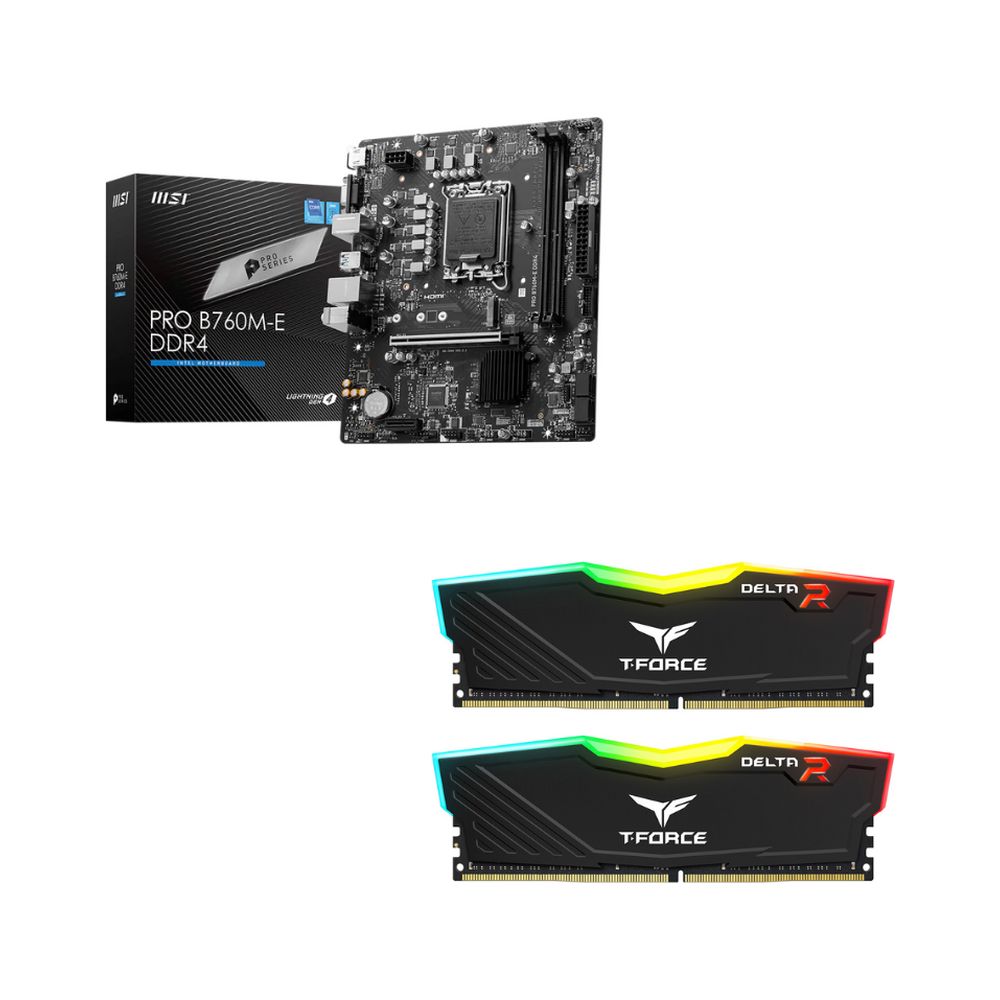 Dəst: T-Force Delta RGB 32GB (2x16GB + MSI PRO B760M-E DDR4 — Komponentlər, Bakı