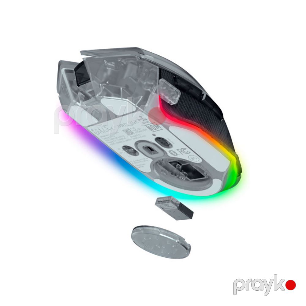 Razer Mouse Basilisk V3 Pro 35K, RGB, Usb-a/wl/bt, Phantom White Ed. (RZ01-05240400-R3G1) — Klaviaturalar və siçanlar, Bakı (2)