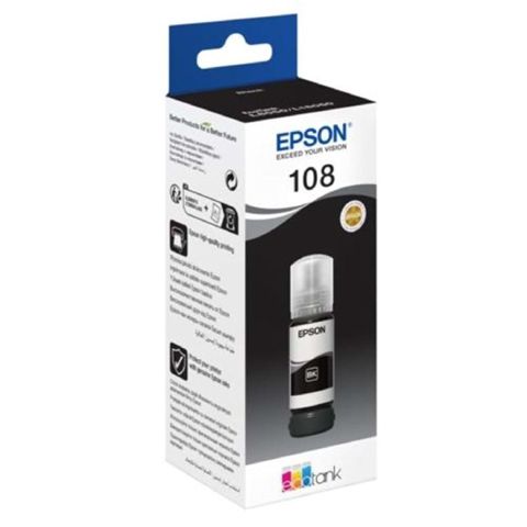 Epson 108 T09C1 C13T09C14A Black Original EcoTank Qara Mürəkkəb Şüşəsi — Bakı