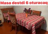 Masa dəsti – 6 oturacaq - Klassik üslubda taxta masa və 6 ədəd stul — Ekd Oennd
