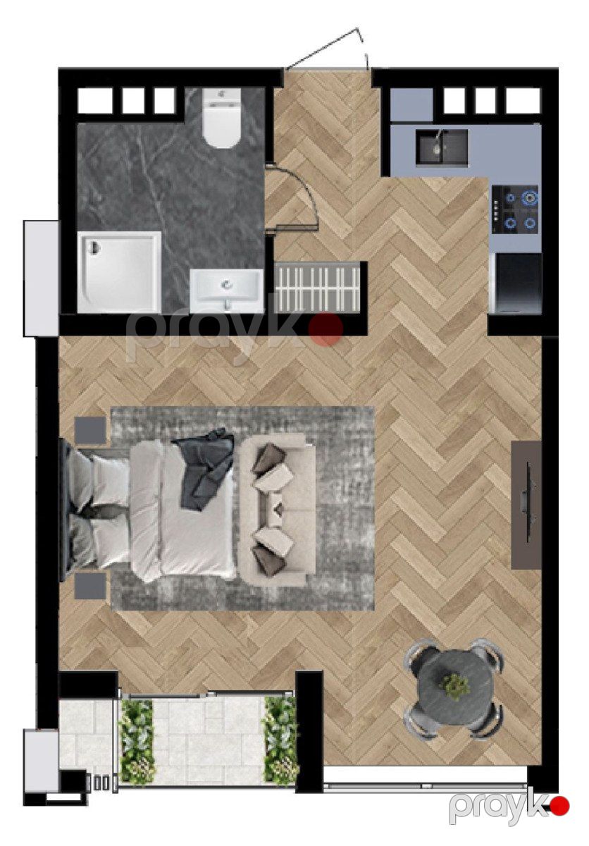Satılır 1 otaqlı yeni tikili 44 m² — Mənzil, Bakı (7)
