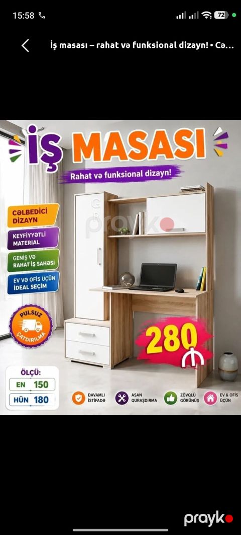 İş masası – rahat və funksional dizayn Cəlbedici dizayn — Digah