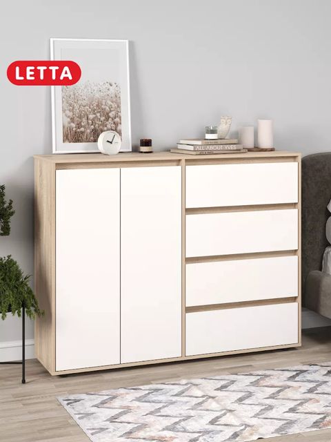 Komod Skand Big Wh-S, 108х39х140 sm, Ldsp, ağ — Bakı