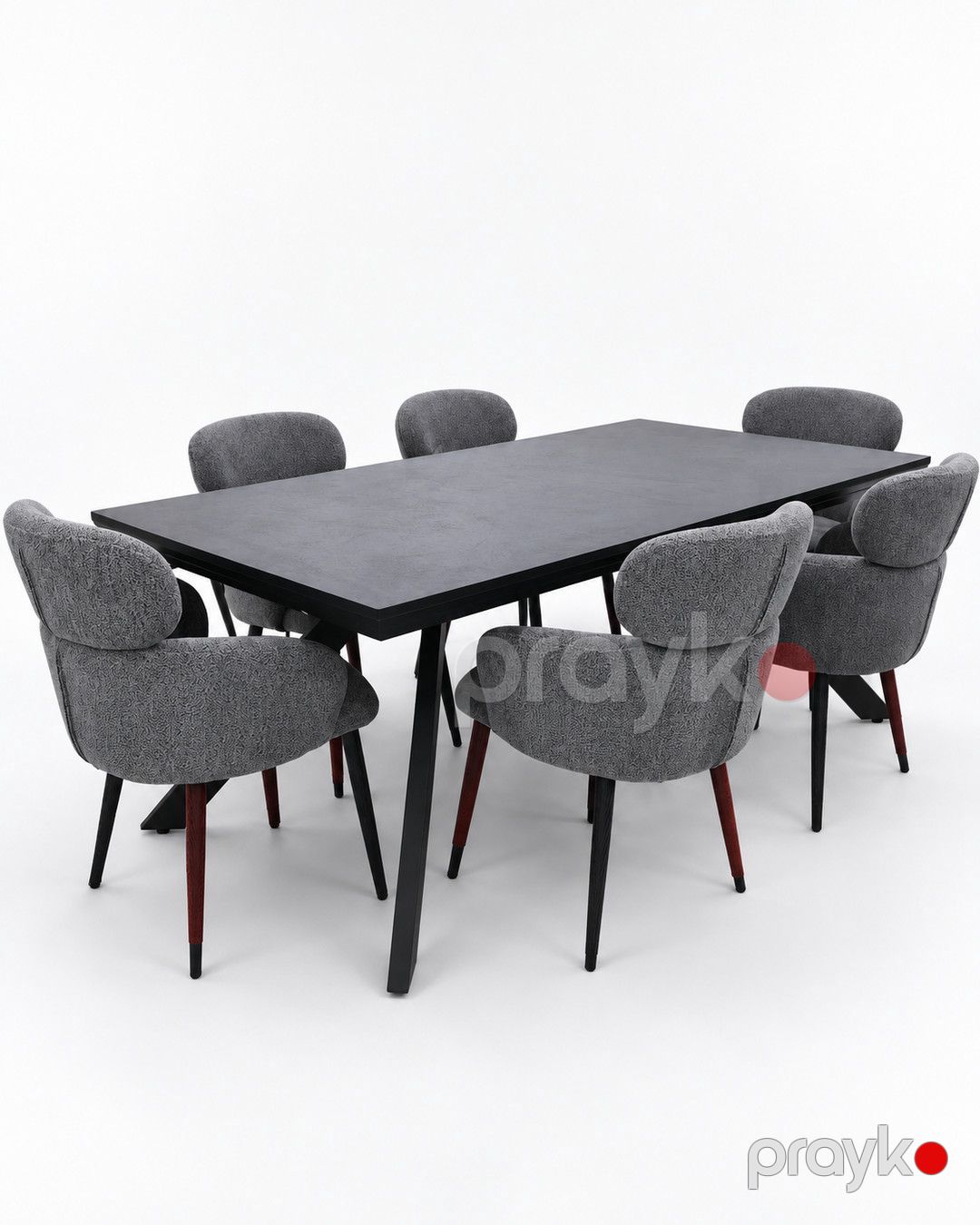Masa və stul dəsti, MDF/metal, boz, 7 parça — Mallar, Bakı (2)