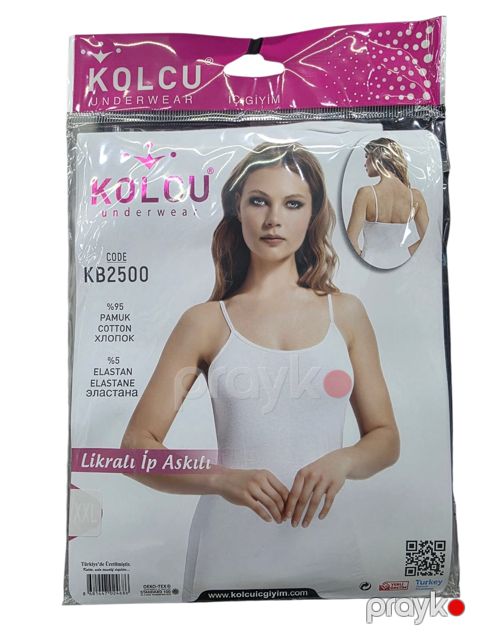 Qadınlar üçün mayka KB2500, ağ, pambıq, ölçü XXL — Bakı