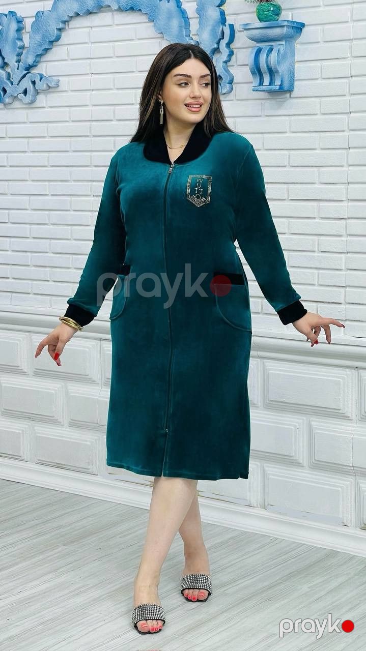 Ev xələti 2795699, tünd yaşıl, velür, ölçü 6XL — Mallar, Bakı (2)