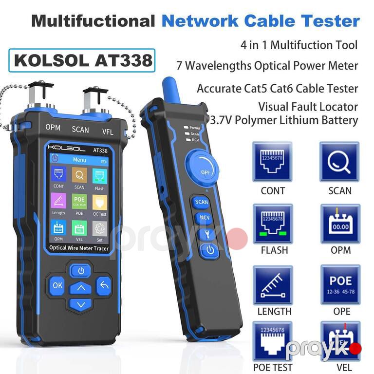 Network Cable Tester LAN RJ45 Optical Wire Meter Power Meter Tester Kolsol NF-8508 — Şəbəkə və server avadanlığı, Bakı (12)
