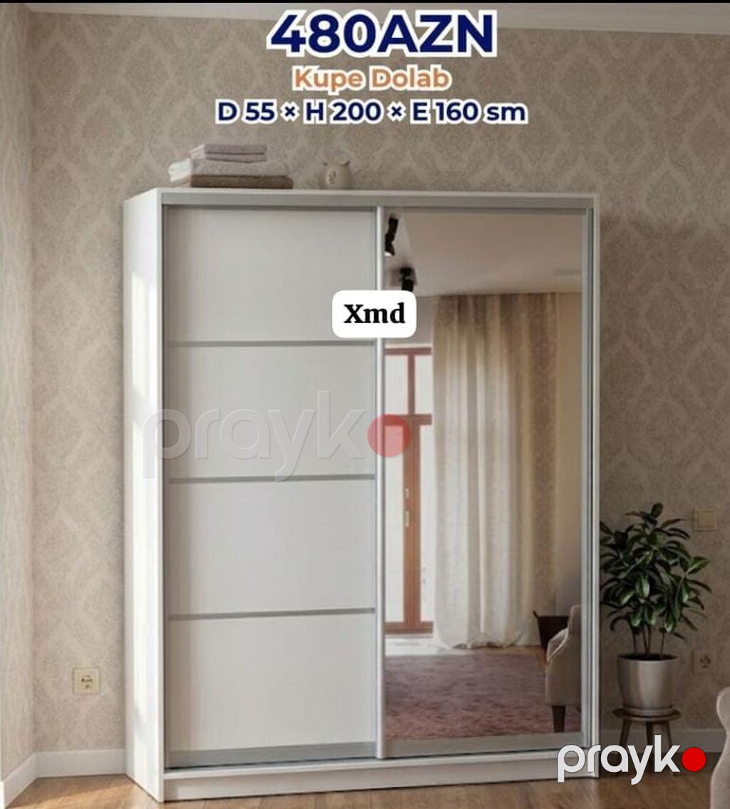 Kupe dolablar – sürüşkən qapılı, funksional və modern dizayn. Ölçü: D — Şkaflar, Bakı (7)