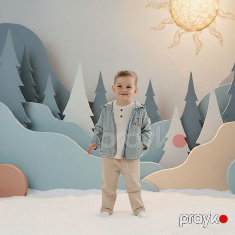 Yenidoğulanlar üçün dəst 22977736, pambıq, mavi, 3 əşya, 18-24 ay — Bakı