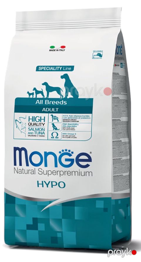 Quru yem Monge All Breeds Hypo, istənilən cins itlər üçün, qızılbalıq və ton balığı ilə, 1 kq — Bakı