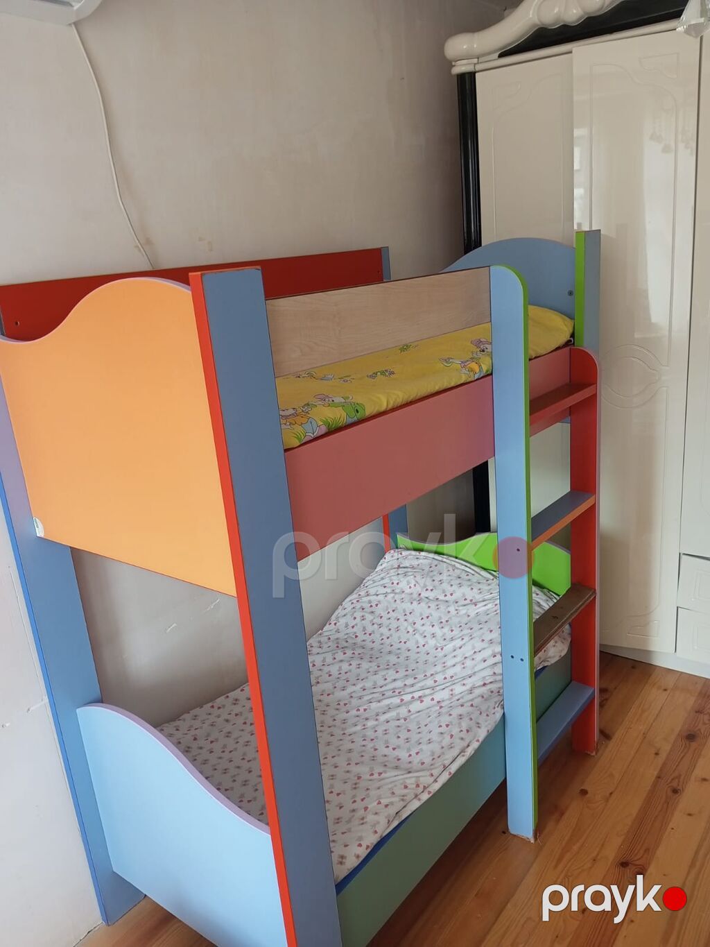 Uşaq üçün iki mərtəbəli çarpayı - Rəngarəng dizayn: mavi, narıncı — Yataqlar, Ceyranbatan (3)