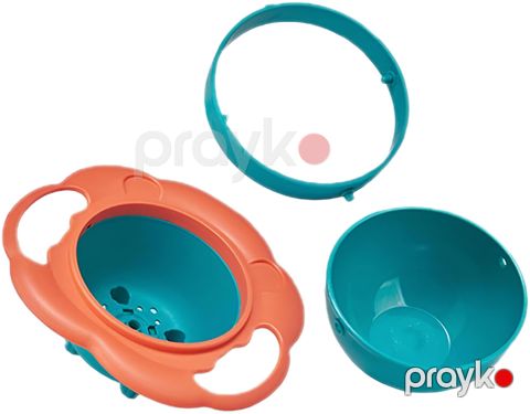 Qidalanma üçün tökülməyən kasa Gyro Bowl, yaşıl/narıncı — Bakı