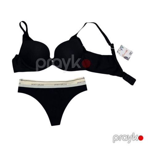 Qadın alt paltarı dəsti 0176, qara, pambıq/modal, ölçü 85B — Bakı