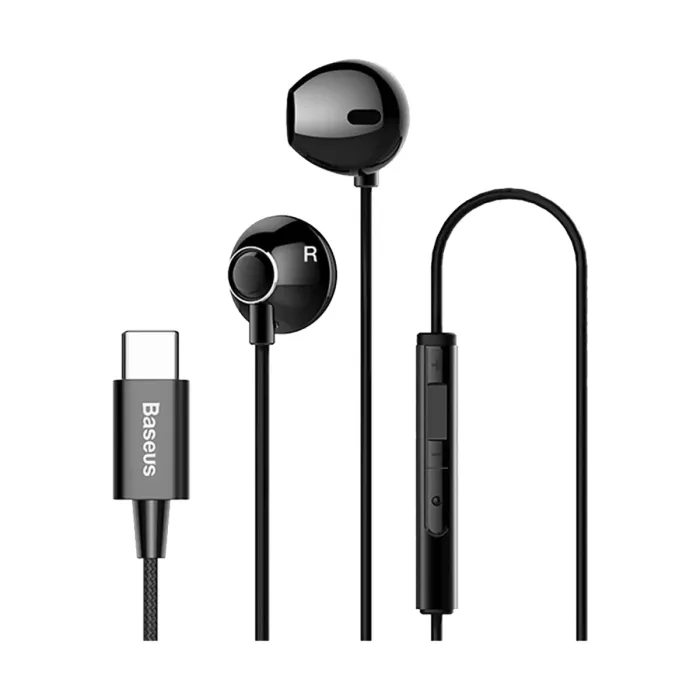 Baseus Encok C06 Type-C Simli Qulaqlıq Qara — Bakı