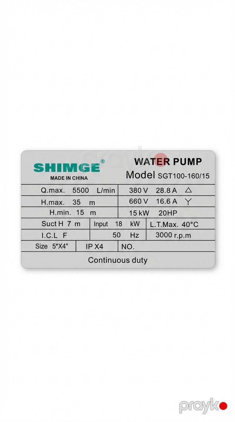 Səthi nasos Shimge 15kW SGT100-160/15 — Mallar, Bakı (3)