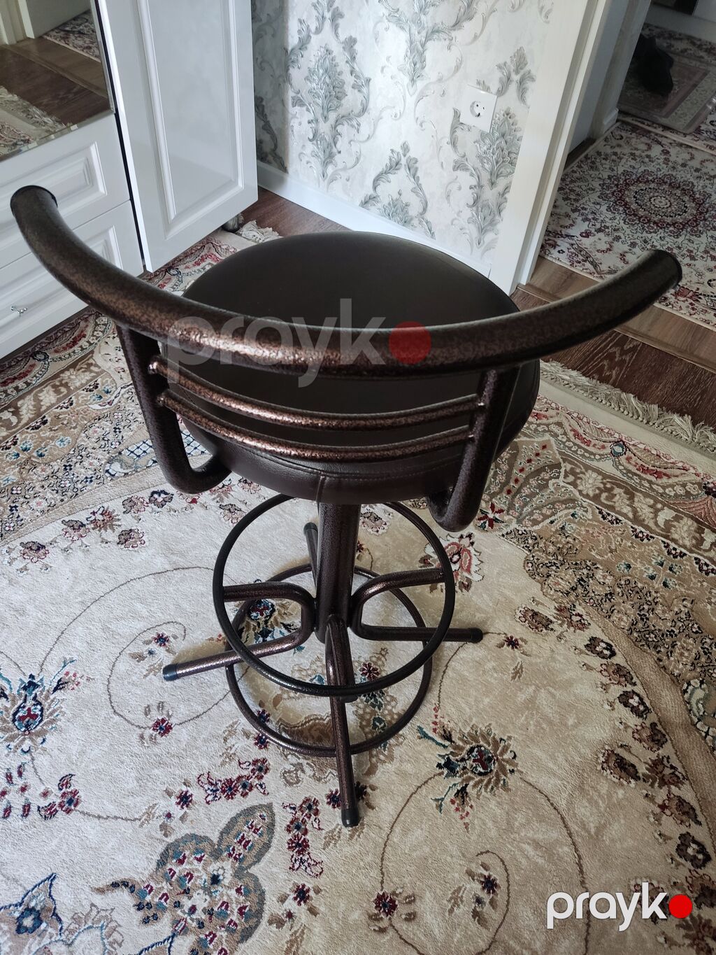 Metall karkaslı bar taburesi - Rəng: tünd qəhvəyi - Oturacaq — Tabure, Bakı (2)