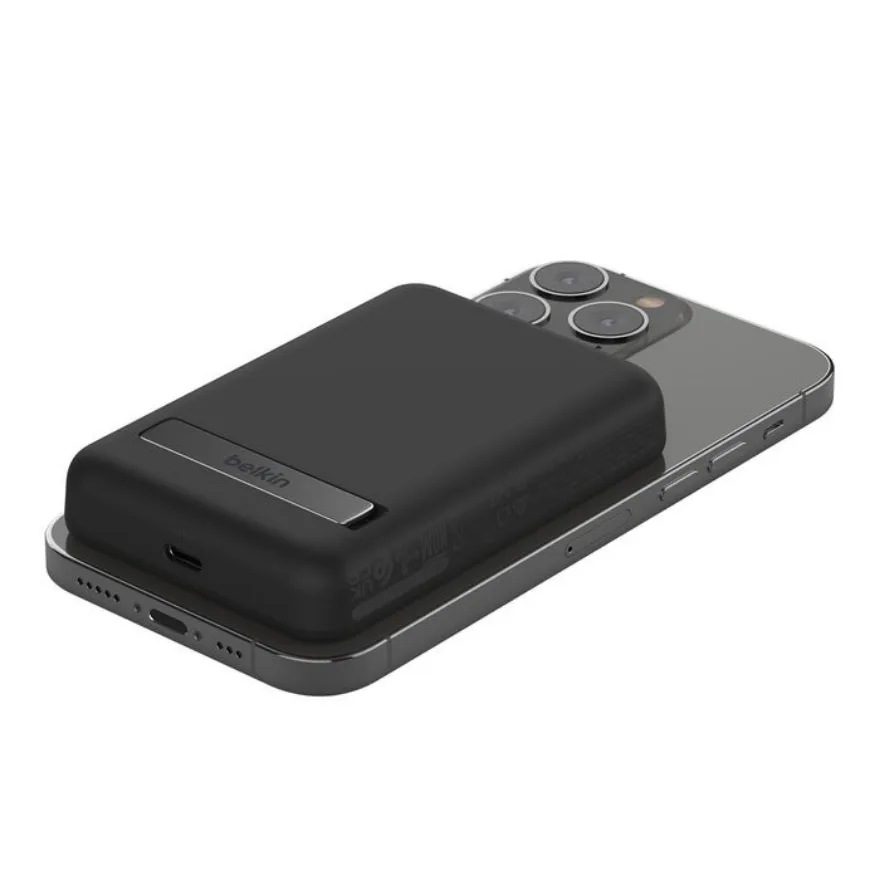 Power bank Belkin 5K Magnetic wireless + Kick stand Black — Mallar, Bakı (5)