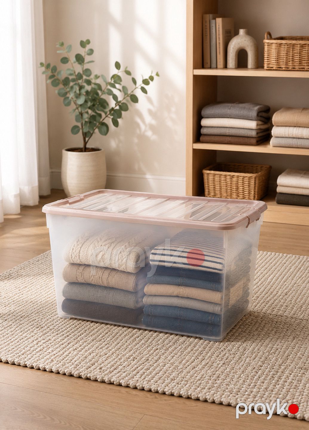 Saxlama qabı StarSplast, plastik, 92 l, 660x460x415 mm, şəffaf/qəhvəyi — Mallar, Bakı (2)