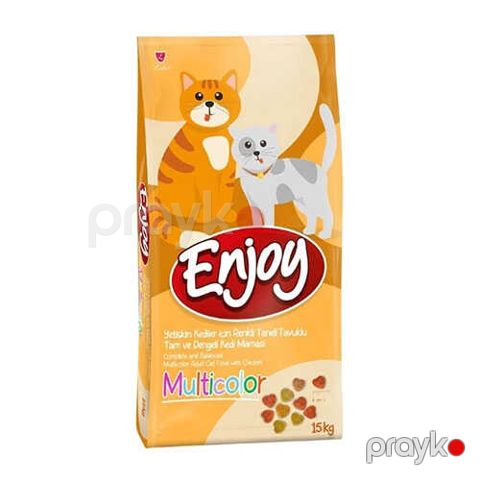 Quru yem Enjoy Multicolor, yetkin pişiklər üçün, toyuq əti ilə, 1 kq — Bakı