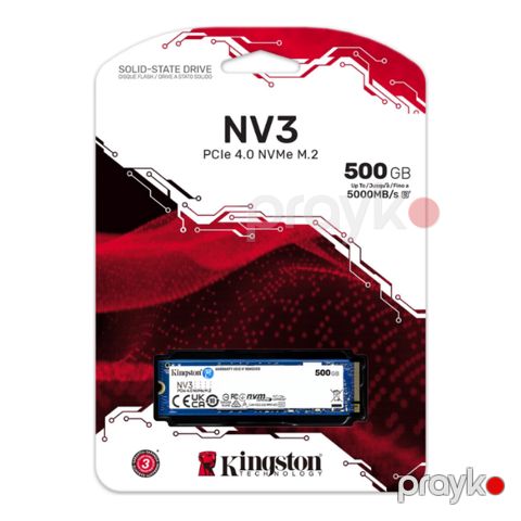 SSD yığıcı Kingston NV3 500 GB PCIe 4.0 NVMe M.2 (SNV3S/500G) — Pctech — Computers & Laptops