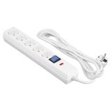 2E Power strip with surge protection, 3m, 5xTypeF, 16A, white (2E-SP515OSM3WH) — Pctech