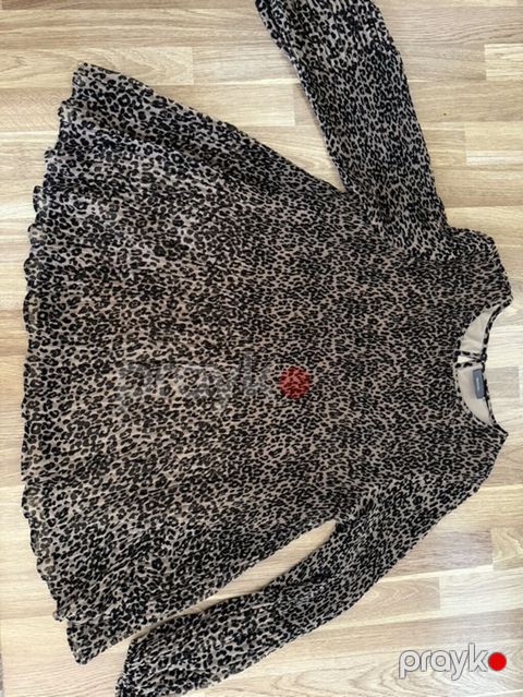 Leopar naxışlı qadın paltarı - Üst material: yüngül, nazik şifon — Bakı