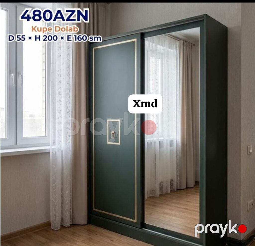 Kupe dolablar – sürüşkən qapılı, funksional və modern dizayn. Ölçü: D — Şkaflar, Bakı (6)