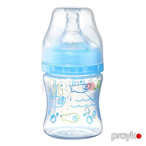 Geniş dəlik ilə sancı əleyhinə şüşə qabı BabyOno 402/03, 120 ml, mavi — Bakı