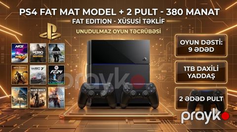 PS4 Fat Mat (Fat Edition) oyun seti Xüsusiyyətlər: - 1 TB daxili — Şəmkir