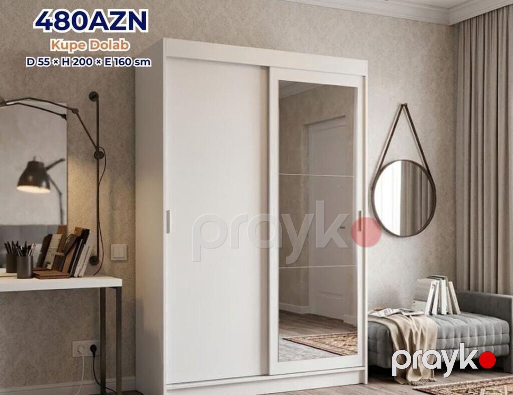 Kupe dolablar – sürüşkən qapılı, funksional və modern dizayn. Ölçü: D — Şkaflar, Bakı (3)