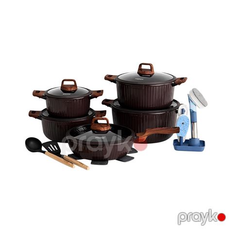 Qazan Donnor 5909 Aura qranit 21 dəst DN-AR-21 Qəhvəyi — Bakı