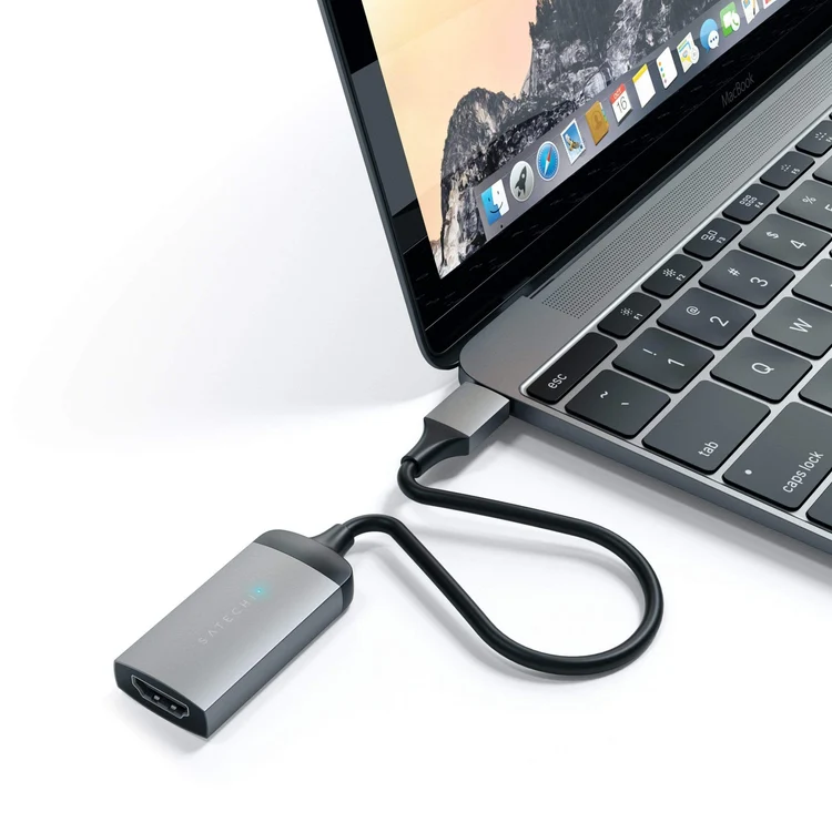 HUB Satechi Aluminum Type-C to HDMI Adapter 4K 60Hz Space Gray — Mallar, Bakı (3)