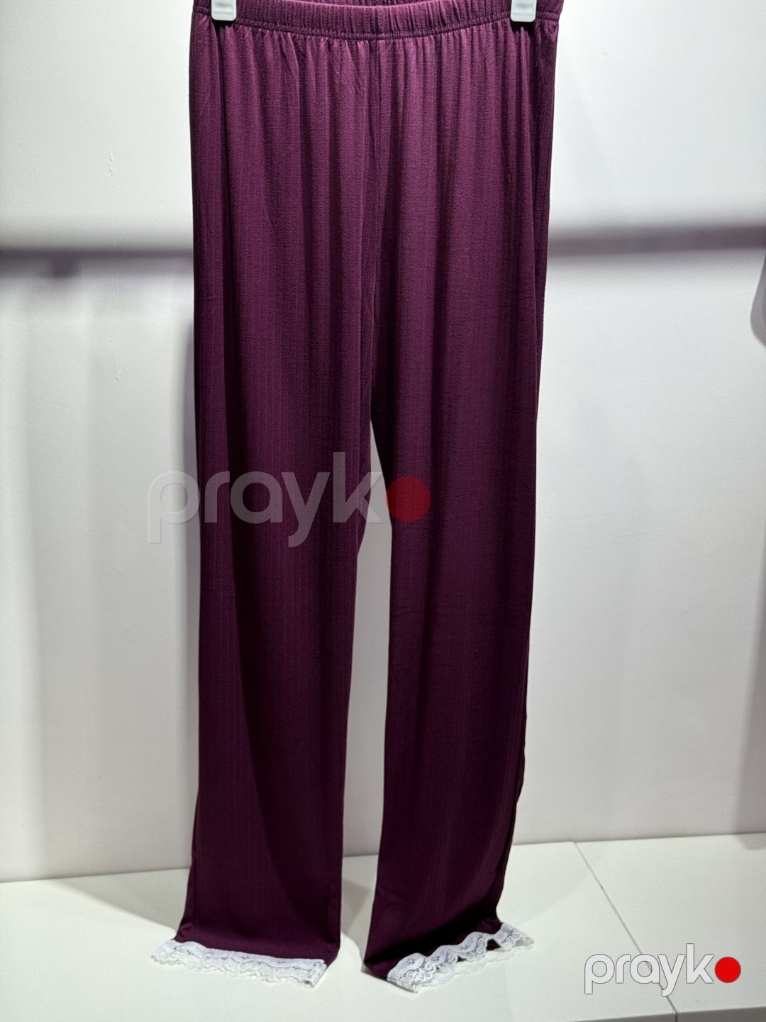 Qadınlar üçün şalvarlı pijama dəsti B-87, bənövşəyi, viskoz/elastan, ölçü S/M — Mallar, Bakı (2)