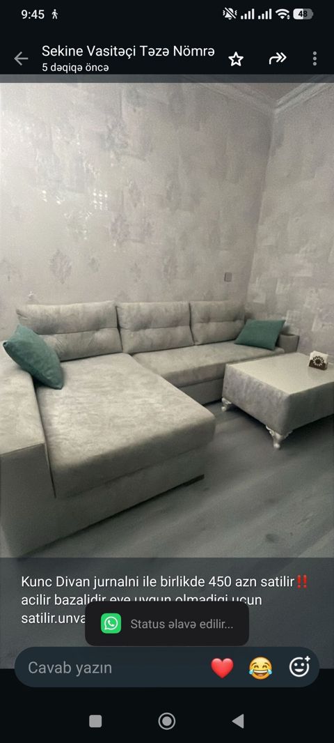 Kunc Divan jurnalni ile birlikde 450 azn satilir‼ acilir bazalidir eve — Aişə Xanım — Divanlar