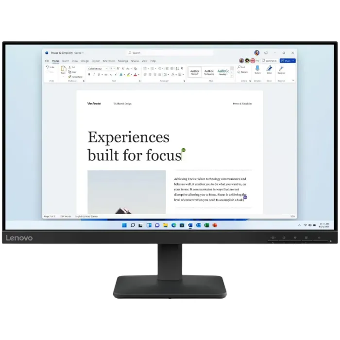 Lenovo L24-4e 23.8" FHD 100Hz – IPS Monitor, Anti-glare, Ev və İş — Bakı