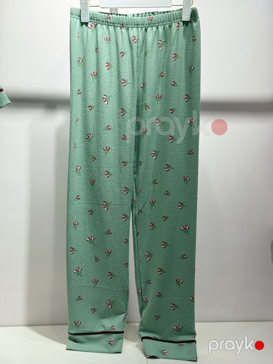 Qadınlar üçün şalvarlı pijama dəsti 0709, yaşıl, elastan/poliester, ölçü M — Mallar, Bakı (3)