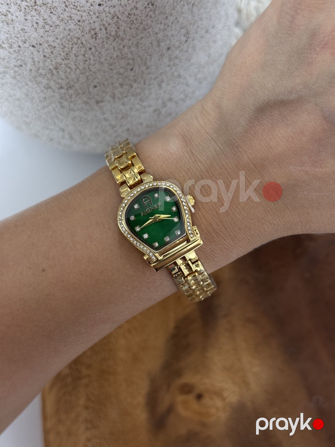 Qol saatı No brand Gold/Green, qzıl suyuna salınmış polad — Mallar, Bakı (2)