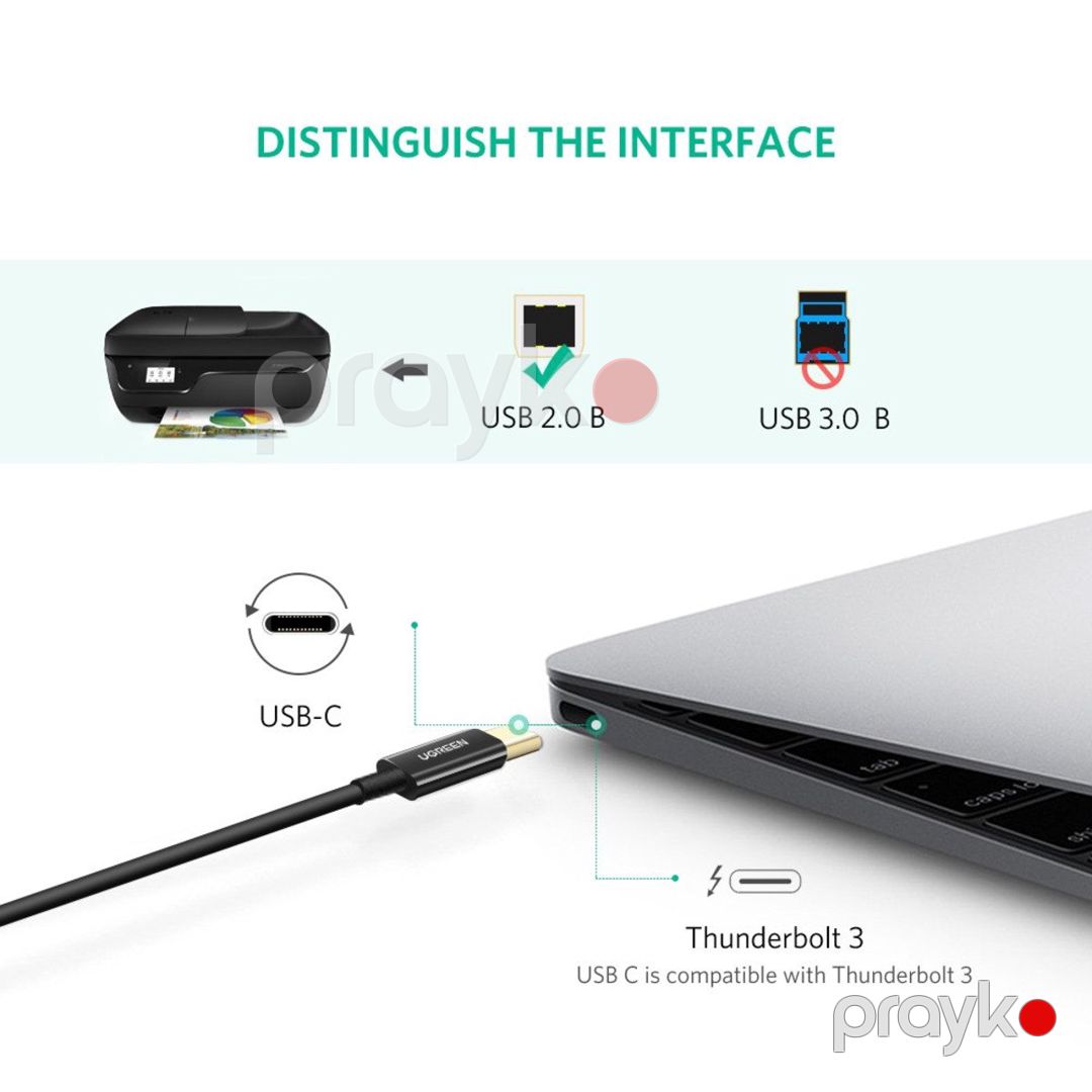 Printer kabeli Ugreen Type-C to Usb-b Black — Periferik cihazlar, Bakı (5)