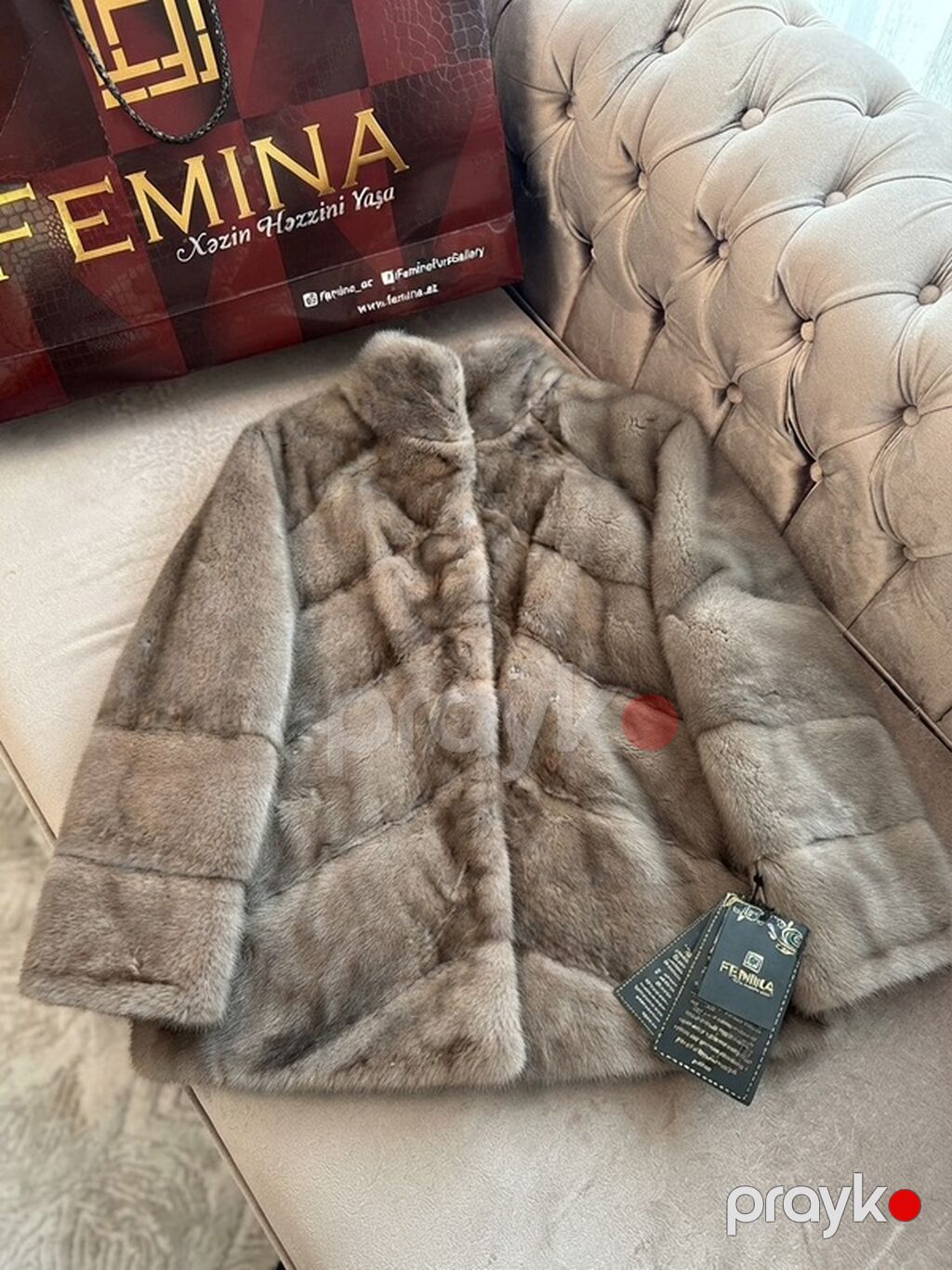 Qadınlar üçün premium xəz gödəkçə – Femına - Yenidir/Etiketi — Şubə, Bakı (2)