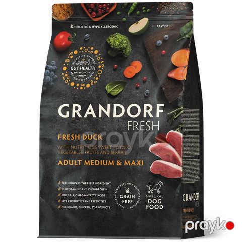 Pişiklər üçün quru yem Grandorf, ördək/tərəvəz/giləmeyvə, 2 kq — Bakı
