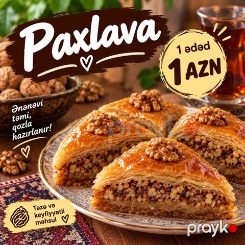 Paxlava – ənənəvi dad - Qozla hazırlanır - Təzə və keyfiyyətli — Digah