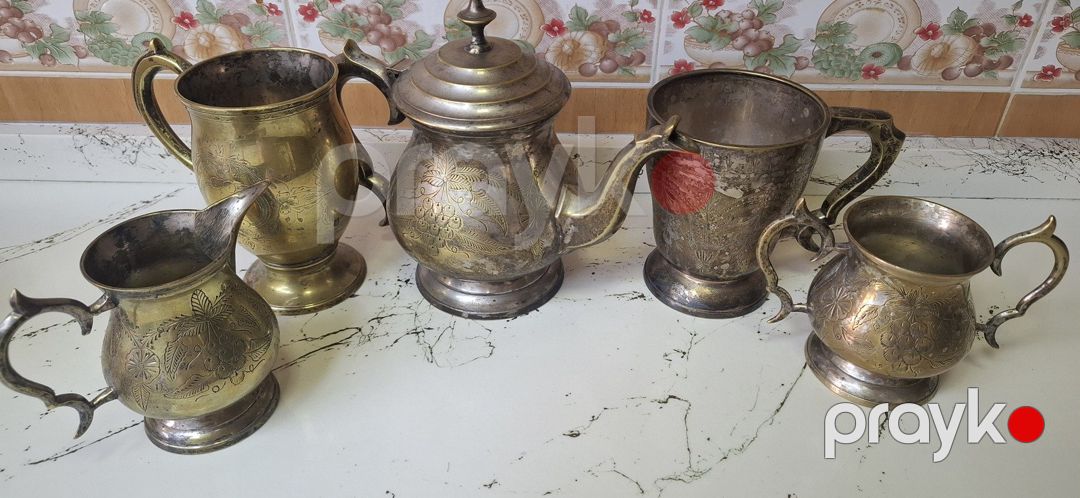 Qədimi latun çay-qəhvə dəsti — Qablar və mətbəx əşyaları, Bakı (3)