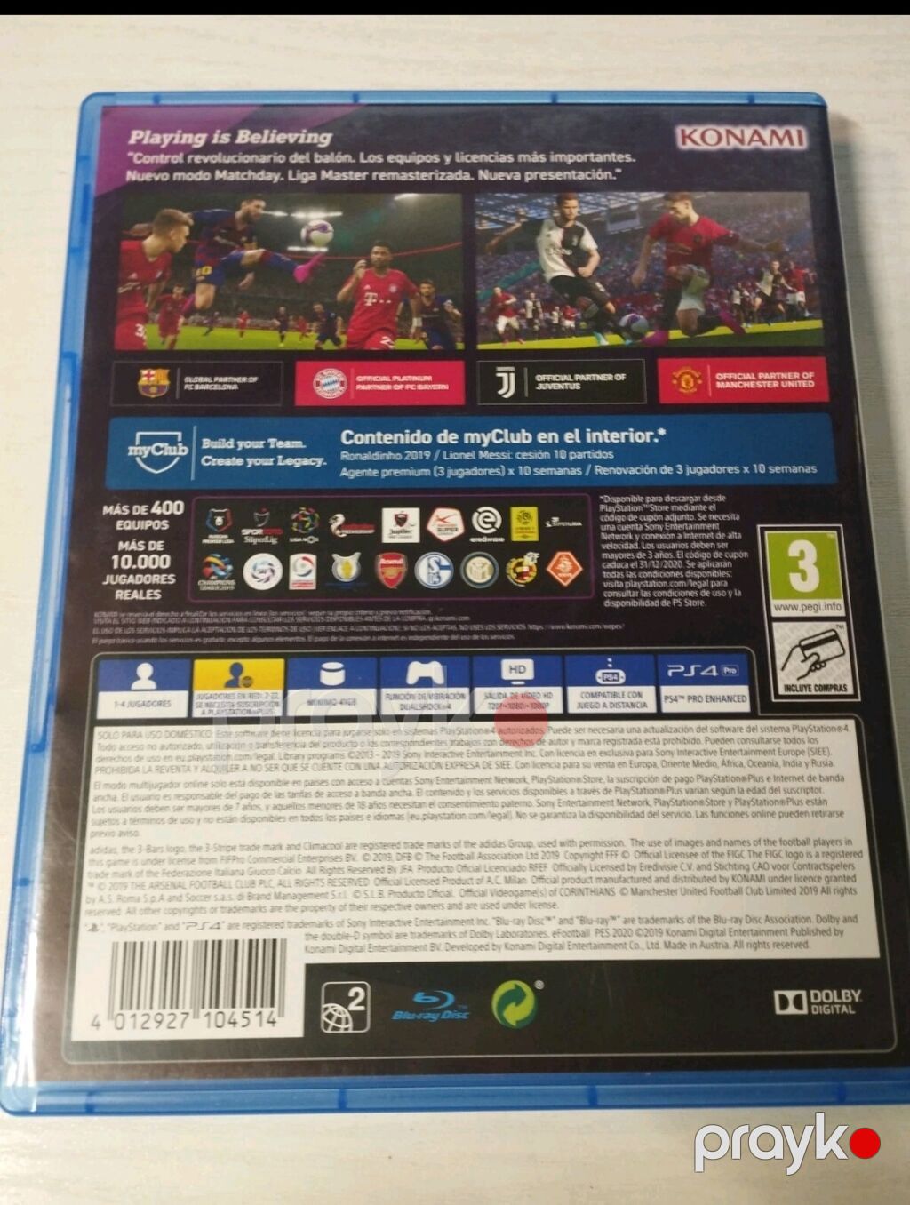 Pes 2020 disk cızıq filan heçnə yoxdu tam işlək vəziyyətdədir PS4 üçün — Konsol oyunları, Göyçay (3)