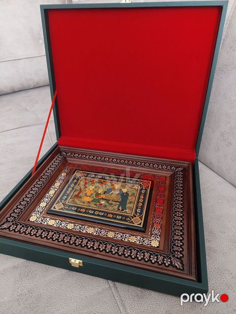 Əl işi miniatür tablo – oyma çərçivəli, hədiyyə qutusu ilə — Bakı