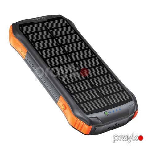 Promate SOLARTANK-10PDQI 10000mAh Günəşli Power Bank – 20W PD, 10W Simsiz, LED Fənər — Bakı