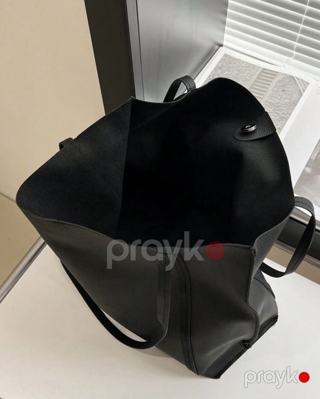 Qara tote çanta - Minimalist dizayn, klassik qara rəng - Yumşaq — Çantalar, çamadanlar, cüzdanlar, Bakı (2)