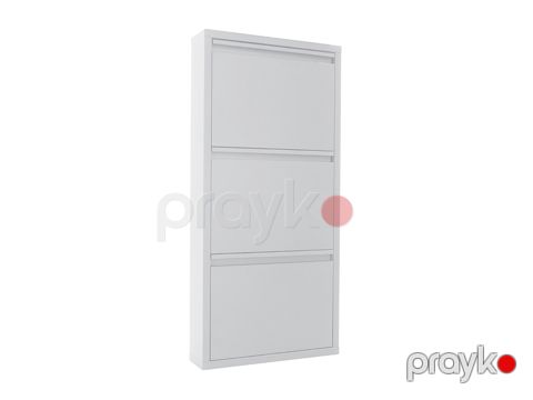 Ayaqqabı üçün tumba Praktik OM-3, metal/polad, ağ, 110x52x14 sm — Bakı